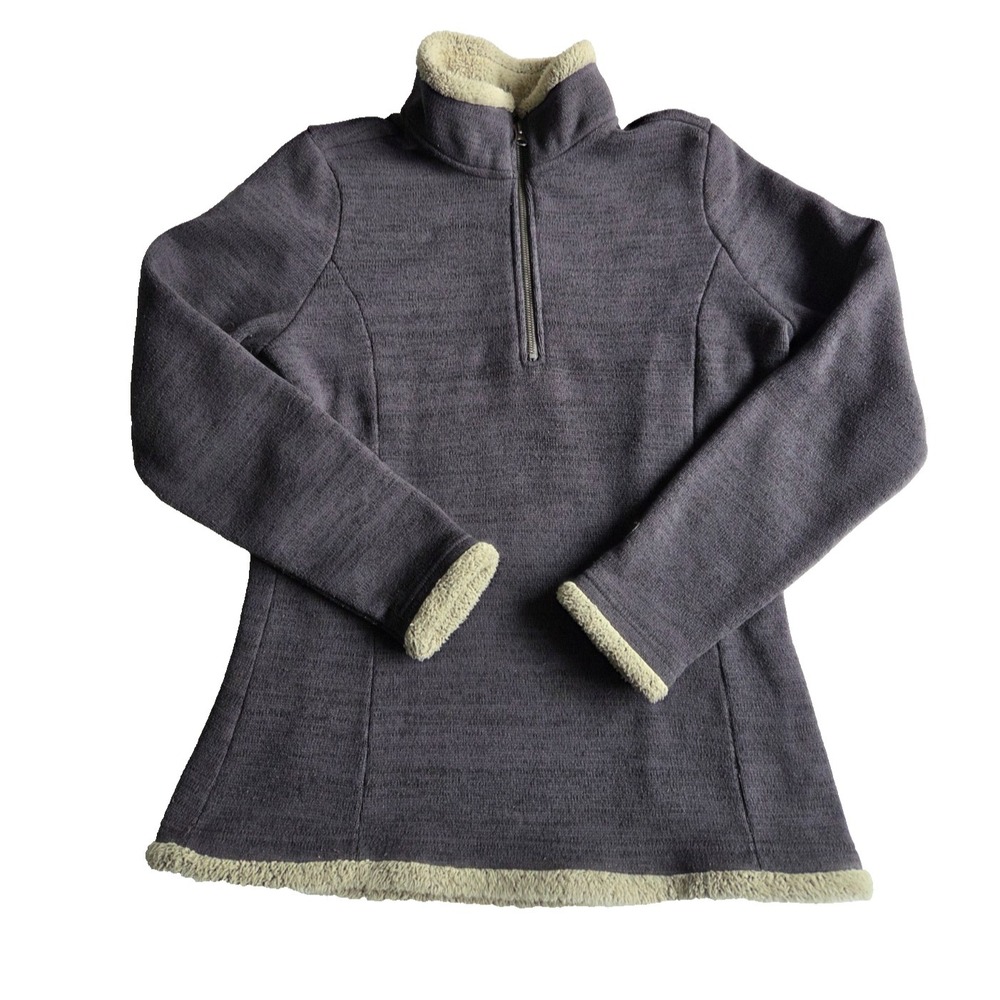 Kuhl Women's Fleece Gray 1/4 Zip Soft Pullover Sweater Size Lg